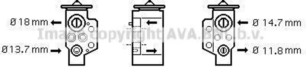 Valve d'expansion climatisation 1K0820679 pour Audi A3, Q3 et VW Tiguan