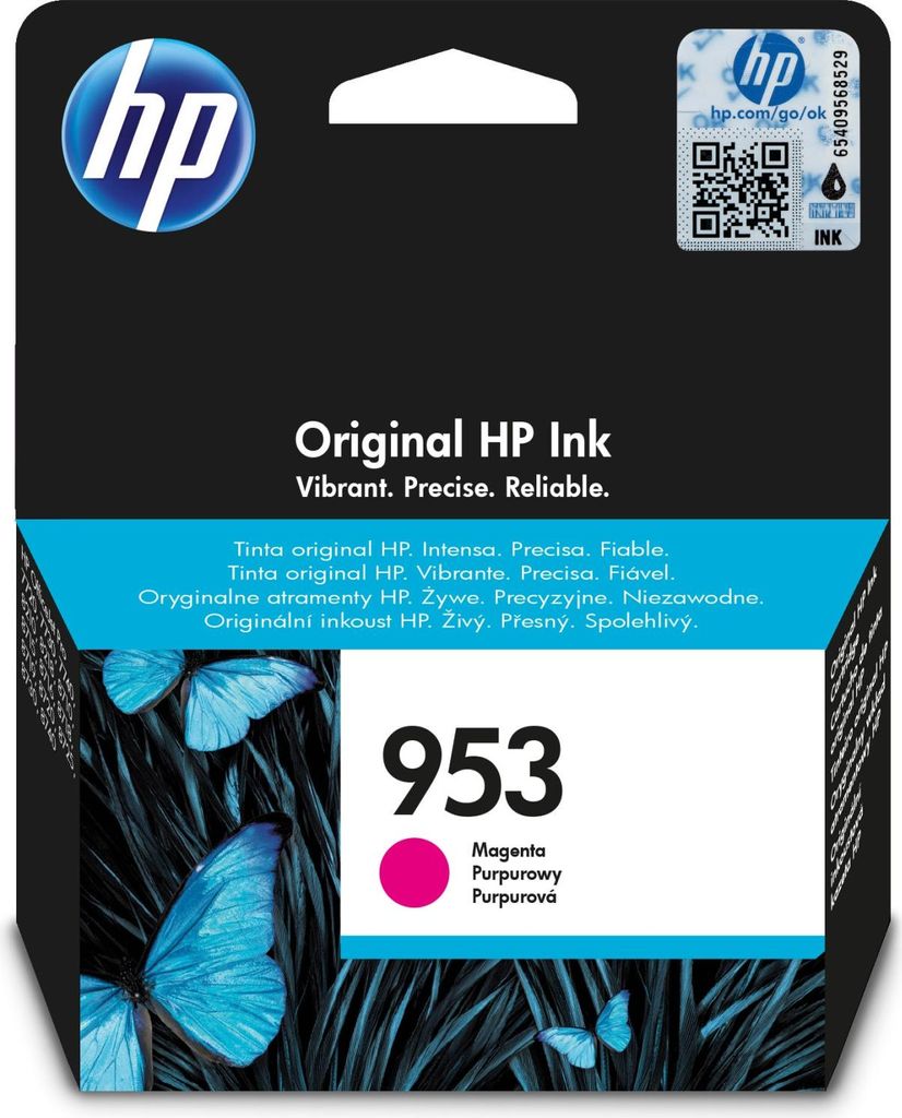 The image shows the retail packaging of an HP ink cartridge.