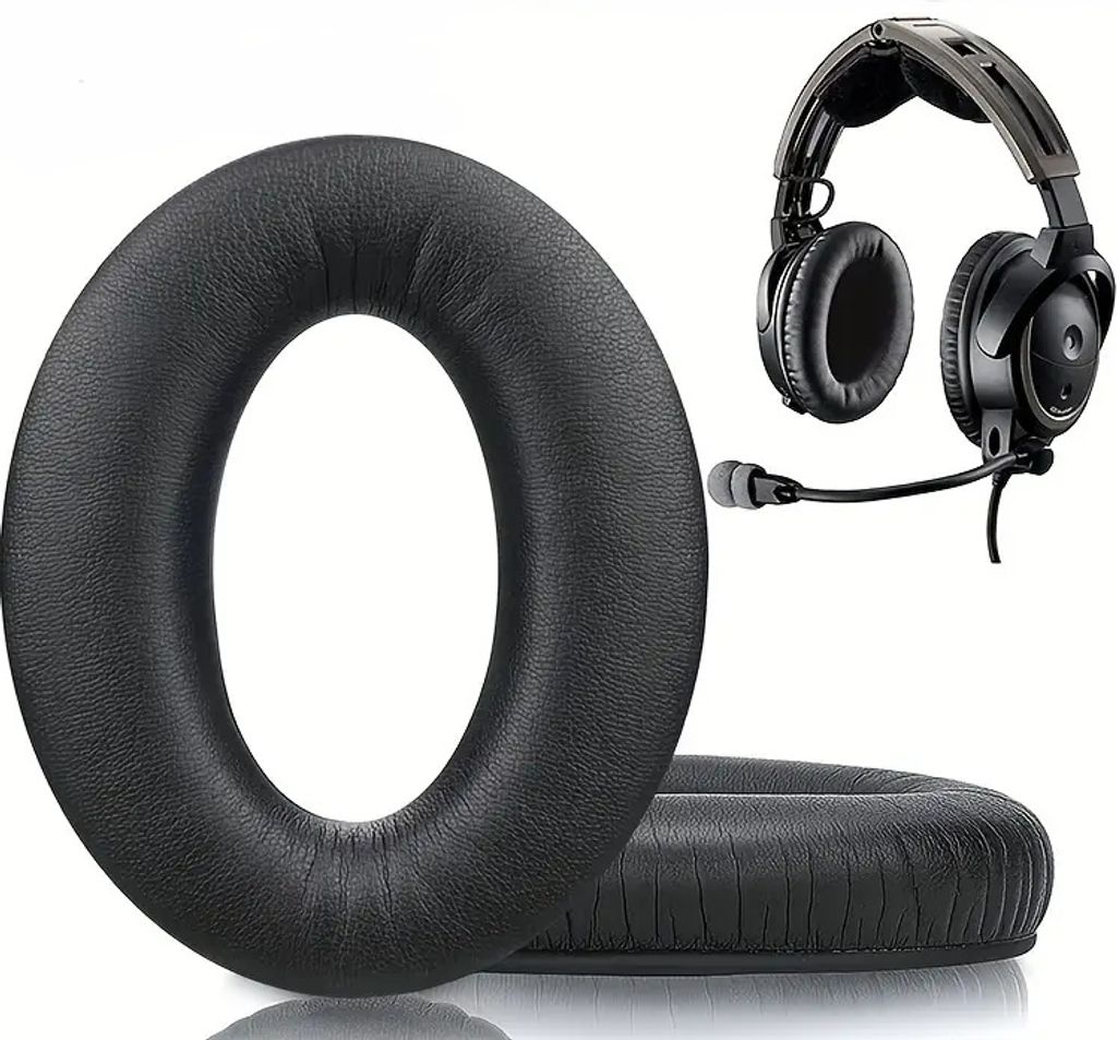 TRADEBIT 2x Ersatz Ohrpolster für BOSE Aviation A20 Aviation A10 Aviation X Schwarz Kopfhörer