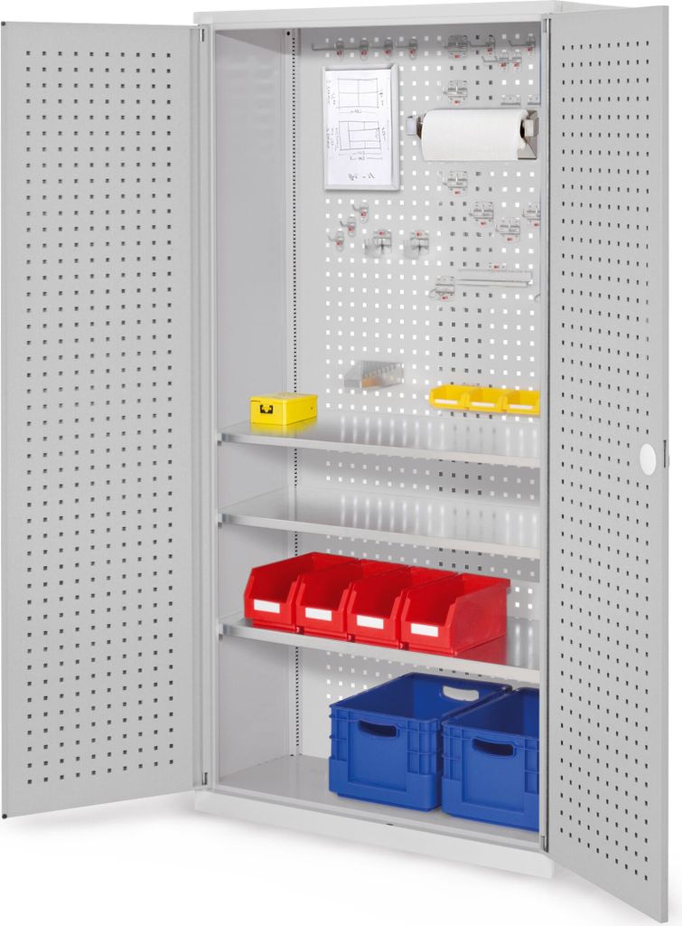Kappes RasterPlan Werkzeugschrank 1950x1000m Modell 6 Tiefe 410mm Lochplattentüren lichtgrau