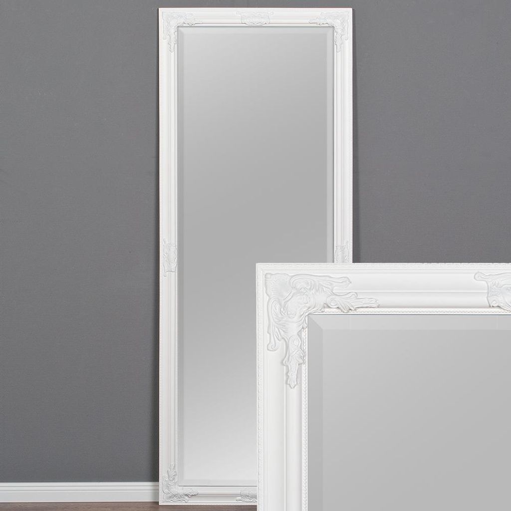 Eleganter Barock Spiegel BESSA 160x60cm weiß-matt Produktbild 