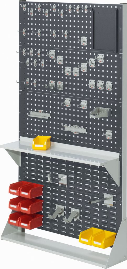Kappes RasterPlan Stellwände einseitig Größe #5 - 3x Lochplatten 2x Schlitzplatten 1x Zubehörsortiment 55-teilig Anthrazitgrau RAL 7016