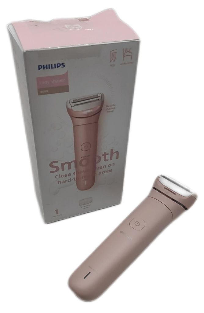 Philips SHAVER Series 8000 Lady BRL129/00 Kabelloser Rasierer, nass und trocken, Folienschaber, 1 Kopf/Köpfe, Pink, Anti-Rutsch-Griff, Akku, Integ...