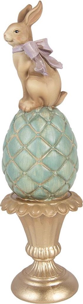 Clayre & Eef Dekorationsfigur Kaninchen Ø 8x29 cm Braun Kunststoff