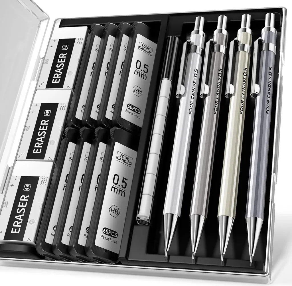 Portamine Metallo 0,5 mm Set Professionale | Cancelleria Ufficio Premium
