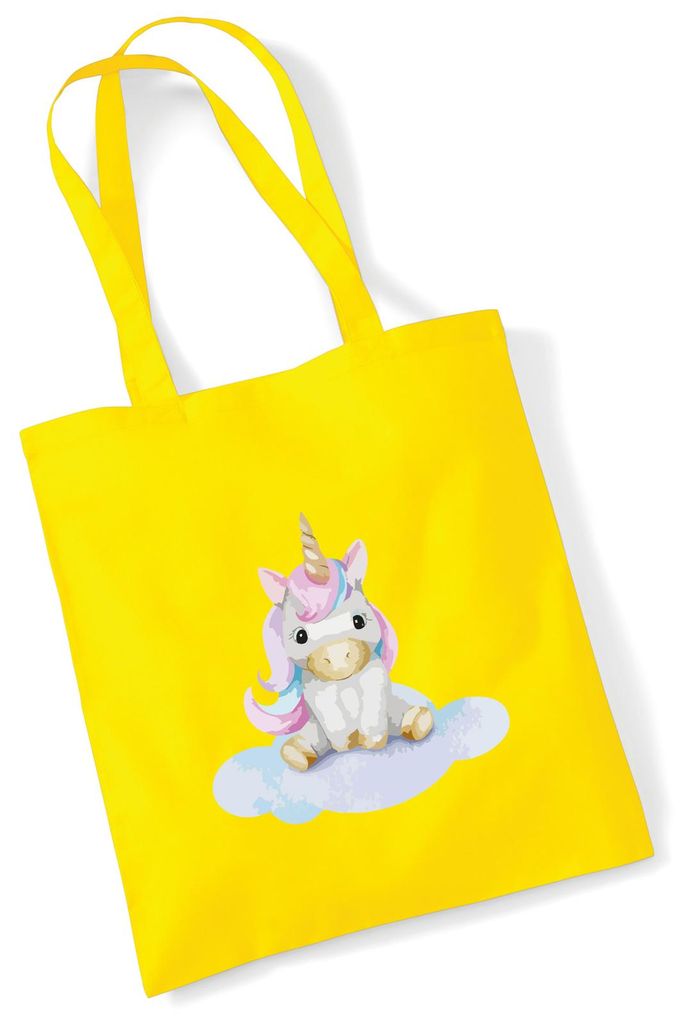 Huuraa Jutebeutel Einhorn Fabelwesen 10 Liter Yellow Baumwolle Tasche Geschenkidee