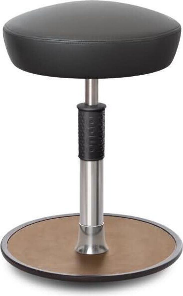 Sitz- Stehhocker Free Regular Hutsitz skai Kunstleder Grau chrom /Natur.