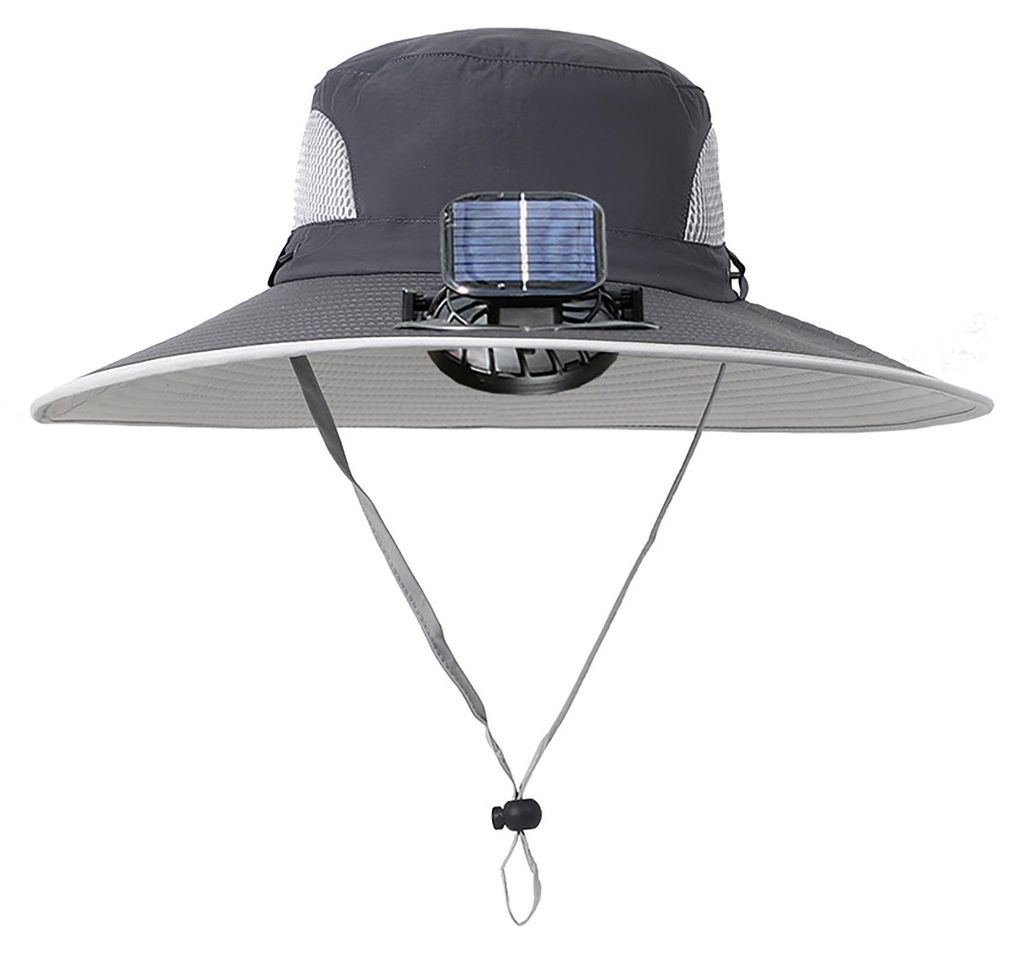 Solar-Ventilator-Hut, USB-aufladbar, UV-Schutz, atmungsaktiv, für Damen und Herren, ideal für Sommeraktivitäten im Freien, Angeln und andere Out...