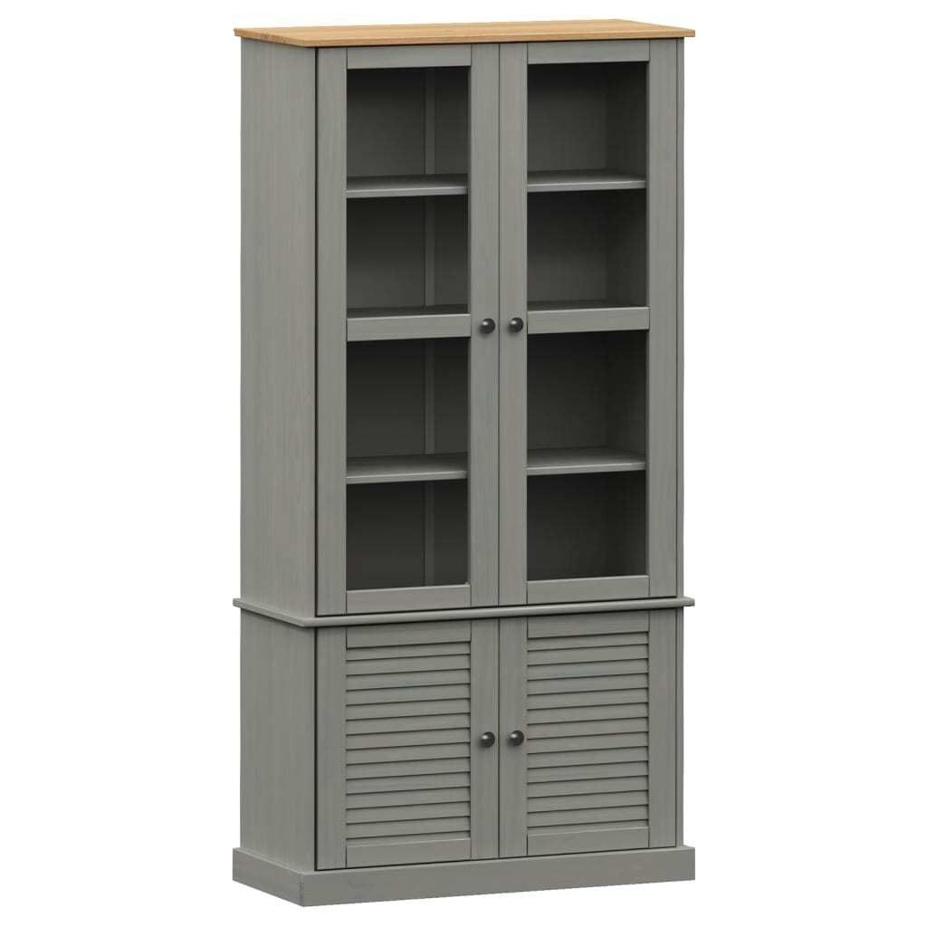 vidaXL Vitrína VIGO Grey 85x35x170 cm borovicový masiv Obrázek produktu 