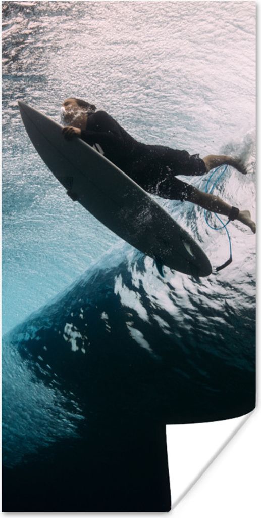 MuchoWow Poster Surfer taucht 60x120 cm - Wandschmuck