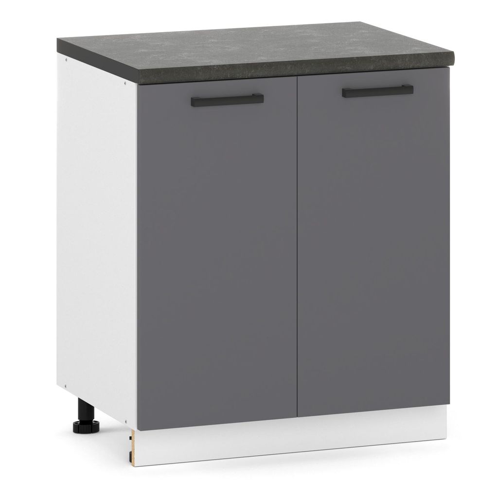 ULWEHOME | Unterschrank 80 cm Anthrazit, Küchenunterschrank Produktbild 