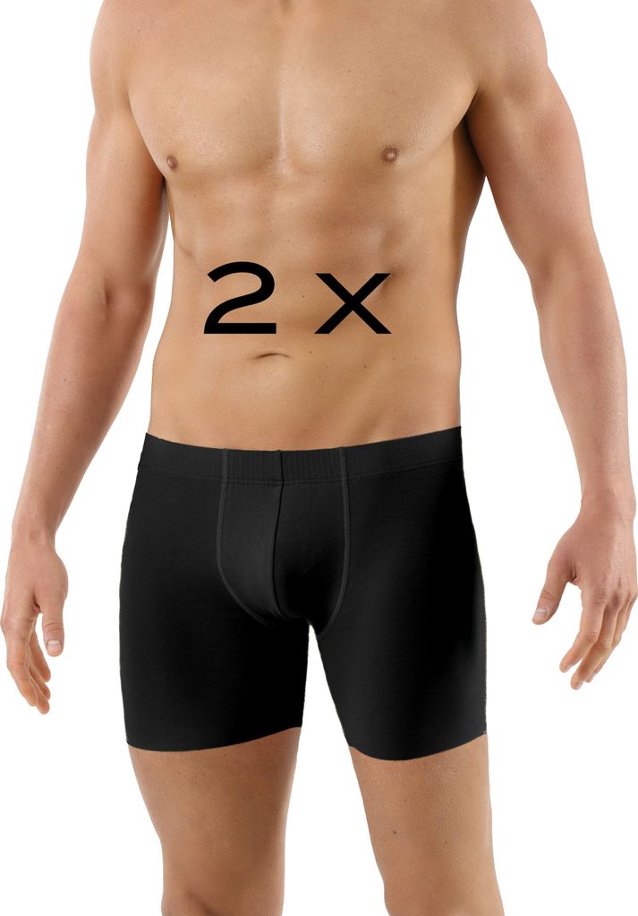 ALBERT KREUZ 2-Pack Herren Retroshorts Lasercut nahtlos Clean Cut Baumwolle Elasthan schwarz, 08/XXL