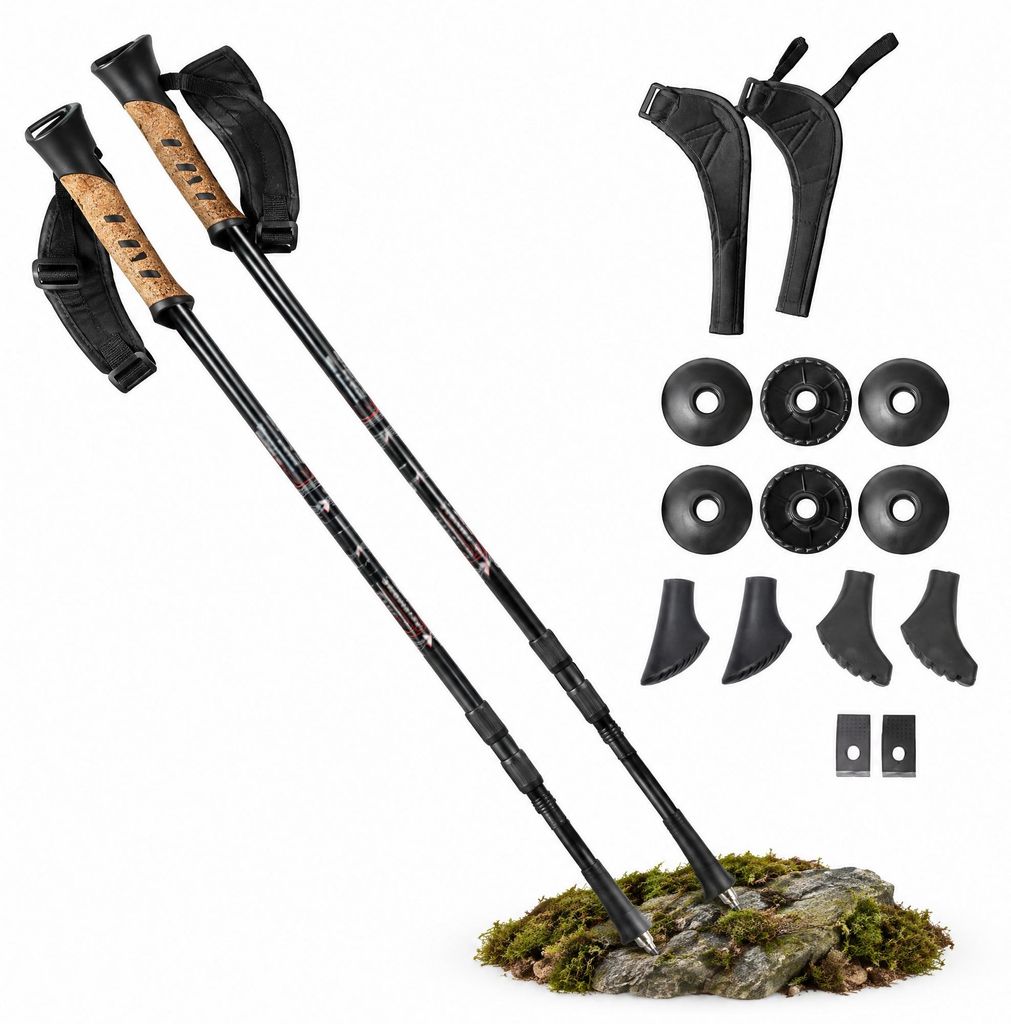 Nordic Walking Stöcke 2er-Set Aluminium, höhenverstellbar Produktbild 