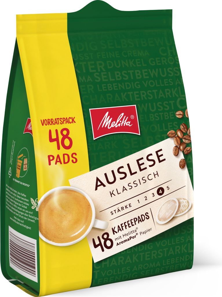 Melitta Auslese klassisch, Röstkaffee in Kaffee-Pads, für Pad-Maschinen
