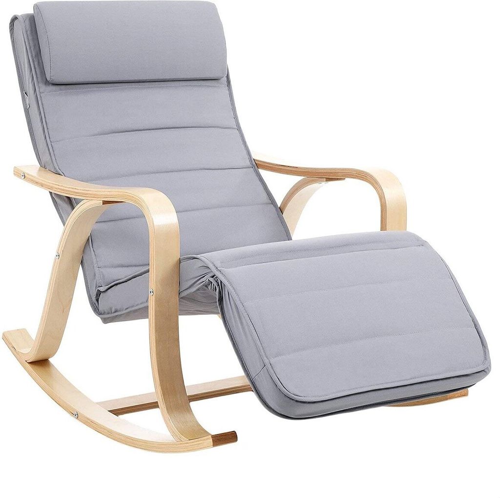 Songmics fauteuil à bascule, chaise longue, repose-mollets Image du produit 