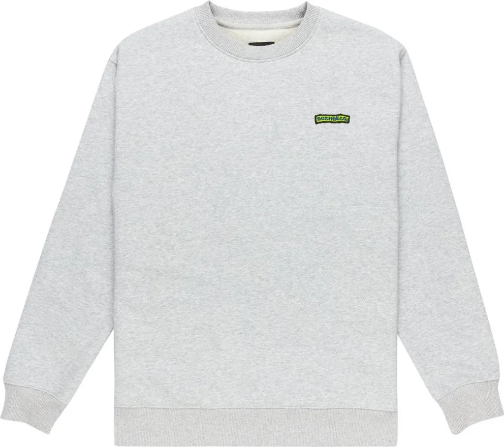 Sweat-shirt DC Patch It Crew Gris Clair Chiné L - Pull Sport et Skate