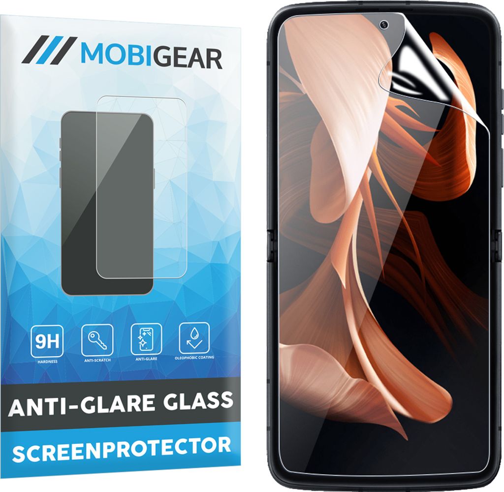 Mobigear Motorola Razr (2022) Panzerglas Gehärtetes Glas Displayschutz - Hüllenfreundlich - Schwarz