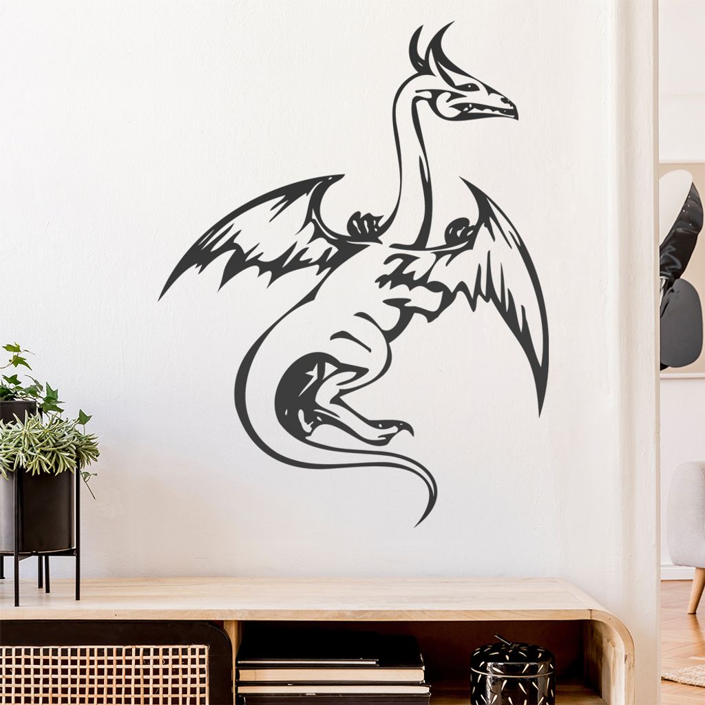 Flugdrache Wandtattoo in 6 Größen - Wandaufkleber Wall Sticker - Dekoration, Küche, Wohnzimmer, Schlafzimmer, Badezimmer