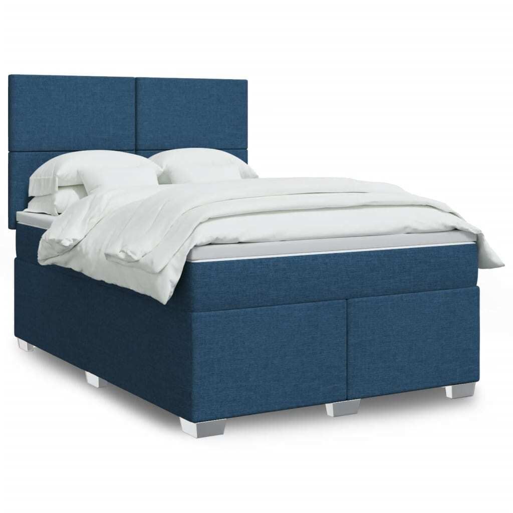 Möbel Boxspringbett mit Matratze Blau 140x200 cm Stoff - Klassische Betten 3290510