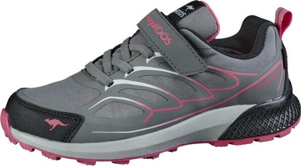 Kangaroos K-HK Flow EV RTX coole Jungen Synthetik Trekkingschuhe in grau, atmungsaktiv und wasserabweisend mit Roos Tex