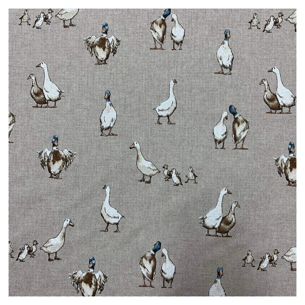 Stoff im Shabby-Chic-Stil mit Enten-Motiv, Baumwolle, Leinenoptik, für Vorhänge, Jalousien, Bastelarbeiten, Quilten, Patchwork und Polstermöbel,...