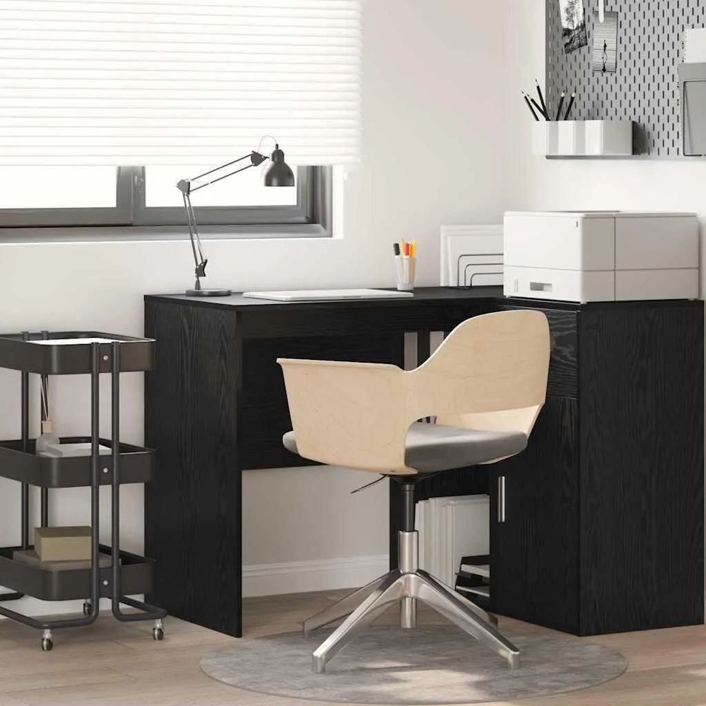 SYFAX™ Scrivania Rovere Nero 102 x 50 x 75 cm Legno multistrato - 3