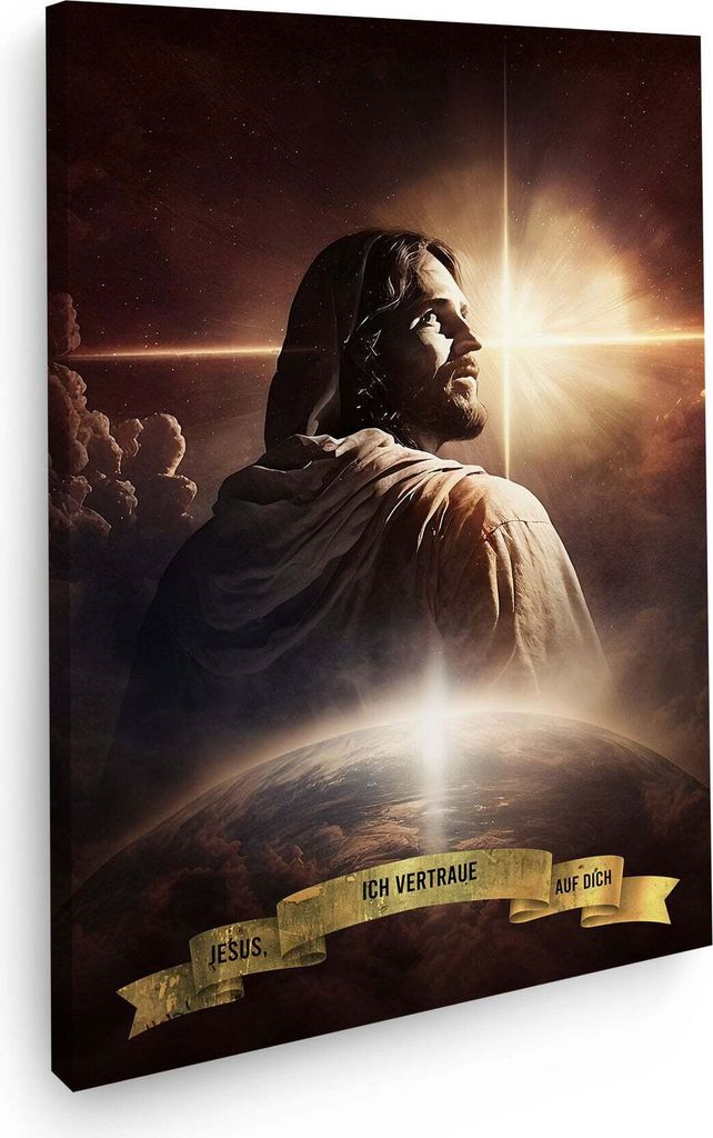 Wandbild Leinwandbild Jesus ich vertraue Kunstdruck XL Wanddeko: 40x60x2cm