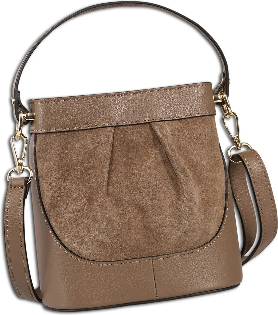 Sac à Bandoulière Toscanto Taupe Compact 18cm - Design Carré Moderne Beige