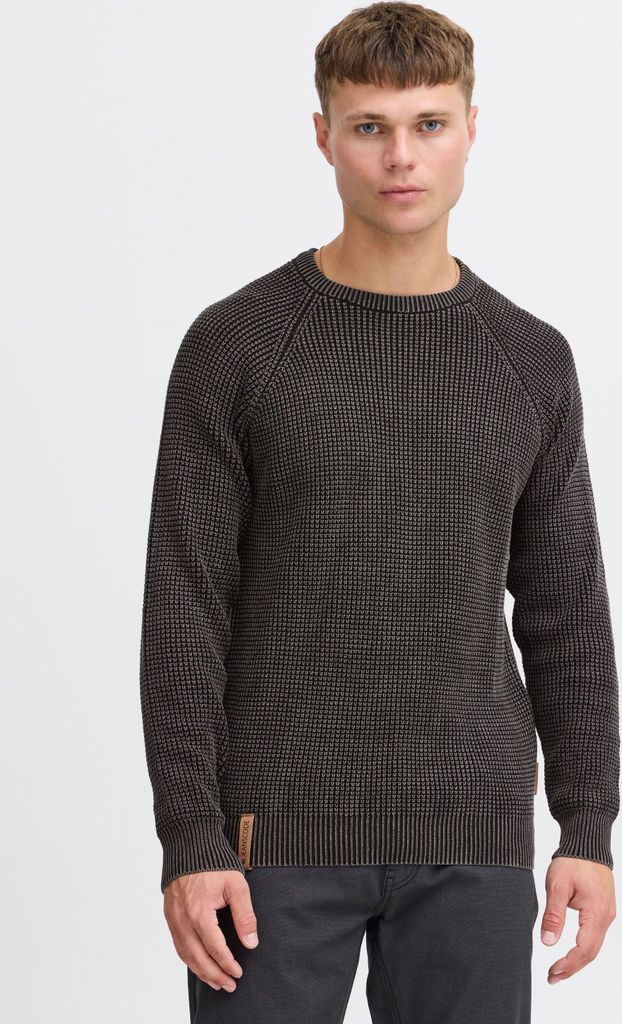 INDICODE IDRockford Herren Pullover Strickpullover Grobstrick Pullover mit Rundhals-Ausschnitt Rippbündchen 100% Baumwolle Regular fit