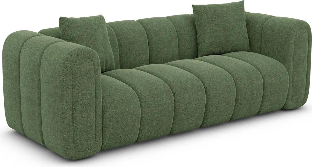Strukturstoff 2-Sitzer Couch Amoria Grün