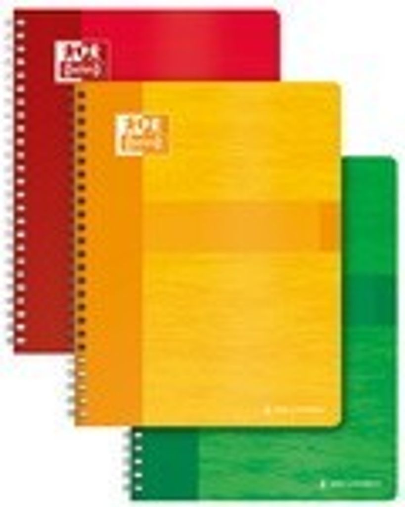 Oxford Spiralbuch DIN A4 kariert ohne Rand 90 Blatt zufällige Farbe (1 Stück)