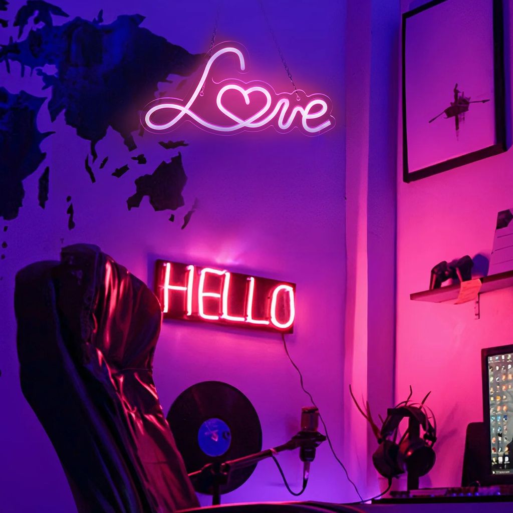 Love Neon Light Pink Love Led Light Signs 