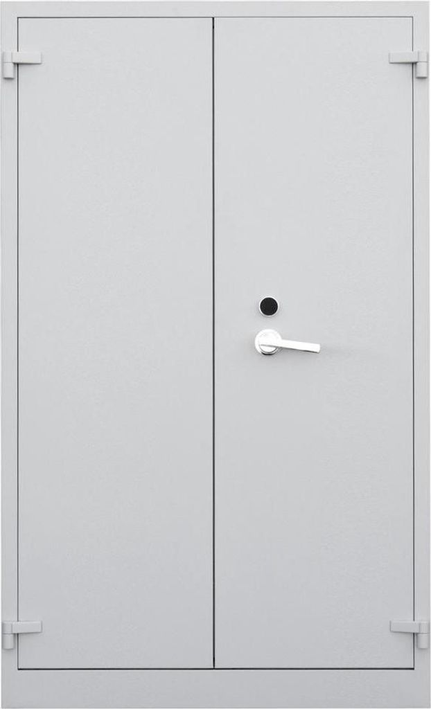 Lüllmann Flügeltürenschrank, feuergeschützt, 5 OH, 1950 x 1200 x 550 mm, lichtgrau