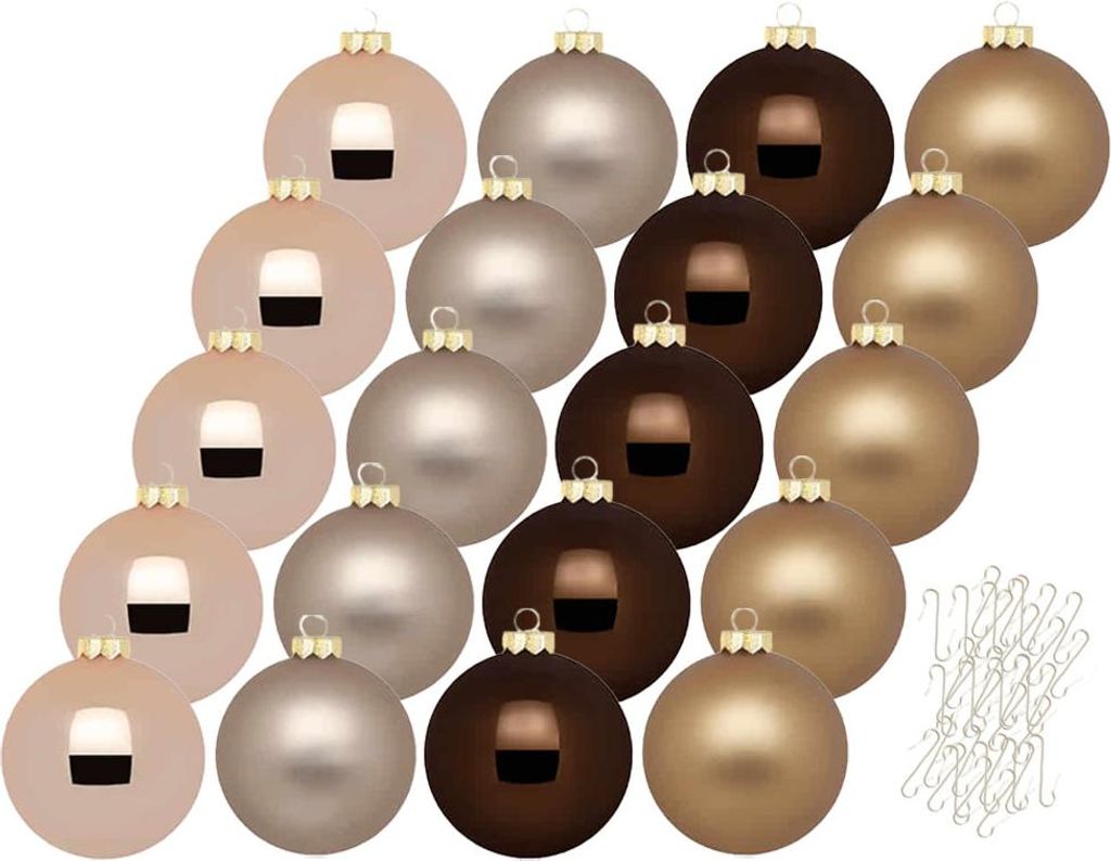 Weihnachtskugeln 20 Stk 6cm Elegant Lounge mit Haken
