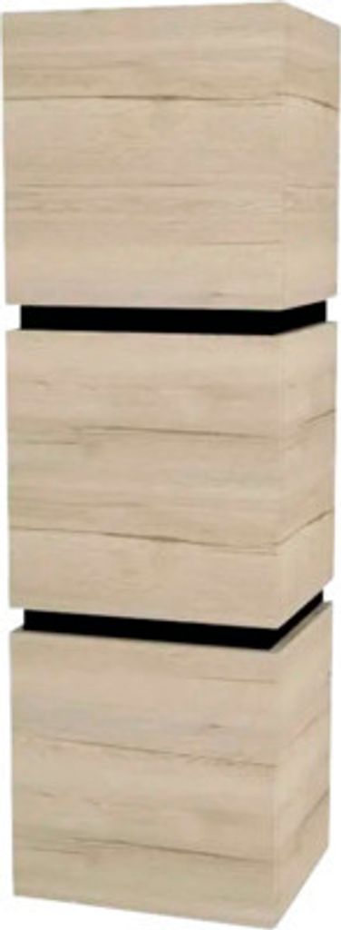 Hängeschrank mit 3 Türen und 2 Schubladen Devo Viva 2.0 links BxHxT 40x127x35 cm oak halifax white