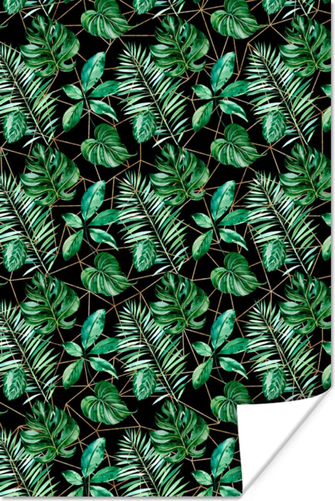 MuchoWow Poster Vintage - Pflanzen - Muster 120x180 cm - Kunstposter