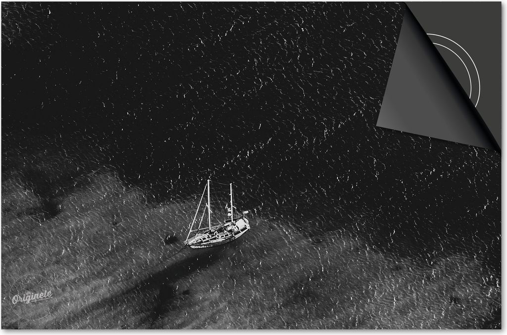 Induktionsschutz 90x52 - abdeckplatte Induktion matt- Dietrix Kochfeldschutz- Base - Schwarz - Schiff auf Meer