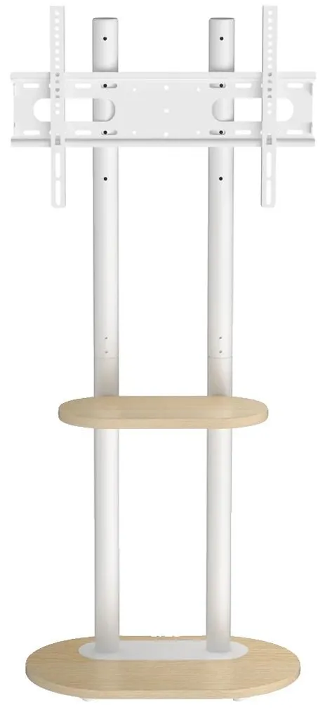 Meuble TV blanc sur pied avec hauteur réglable - Design slim et robuste
