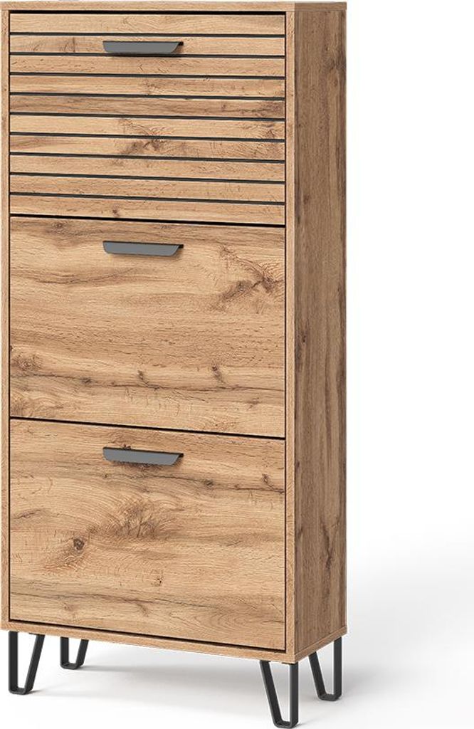 Scarpiera Vicco Amber Quercia Wotan 62 x 130 cm con 3 Immagine del prodotto 