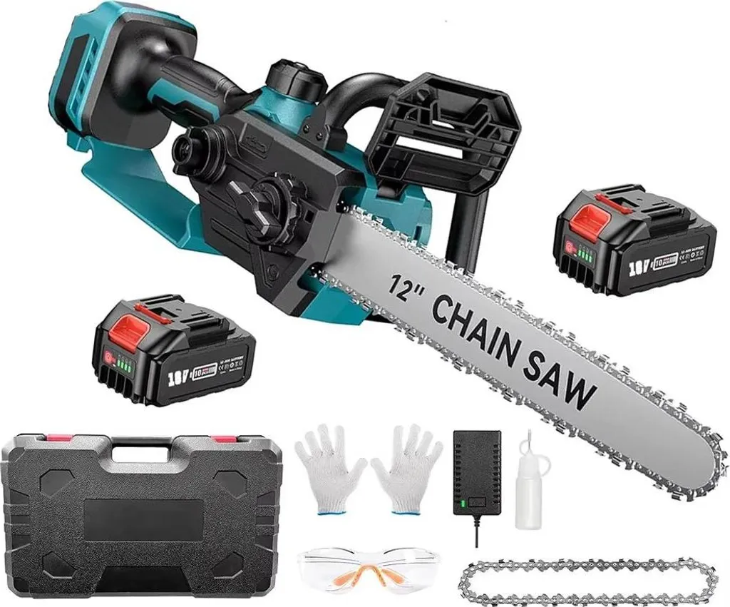 Tronçonneuse sans fil pour bois de chauffage et élagage avec 2 batteries