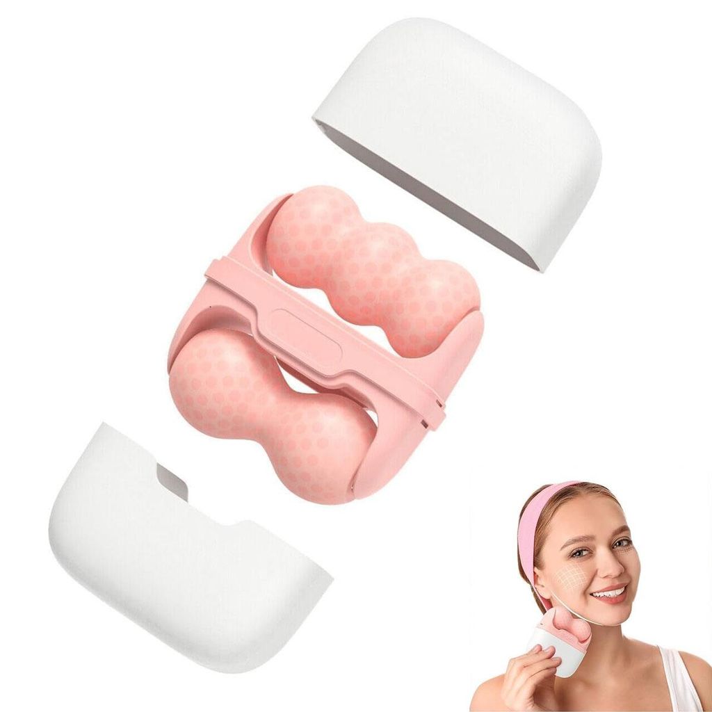 Eisroller für Gesicht und Augen, 2-in-1 Gesichtspflege-Roller mit Reiseetui, lindert Schwellungen, Migräne und Schmerzen, Geschenk für Frauen (R...