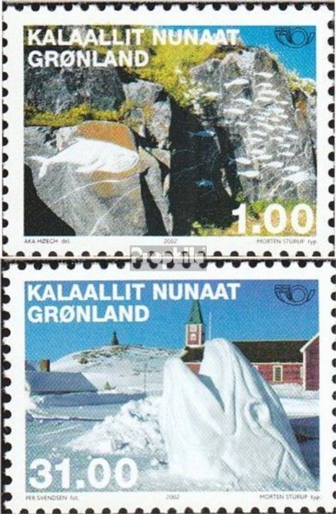 Briefmarken Dänemark - Grönland 2002 Mi 376-377 (kompl.Ausg.) postfrisch NORDEN