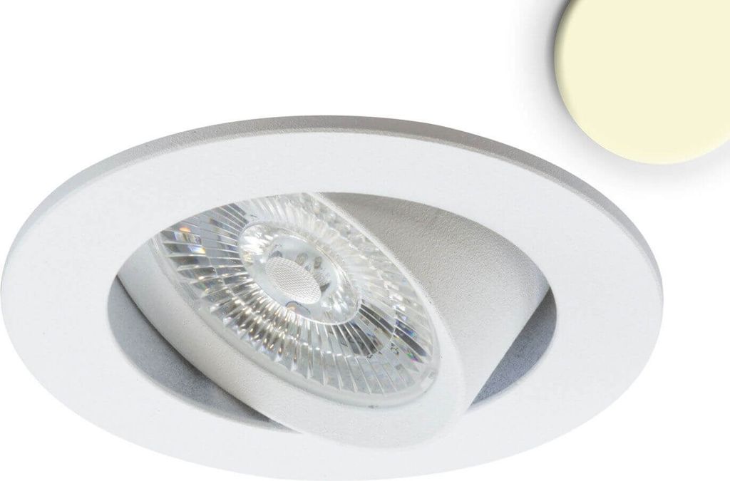 ISOLED LED Einbauleuchte Slim68 weiß, rund, 9W, warmweiß, dimmbar