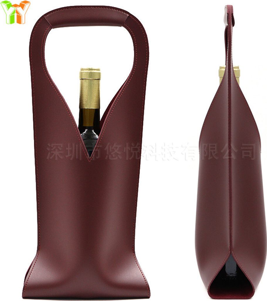 INF Stilvolle tragbare Kunstleder-Weintasche für Reisen Rot
