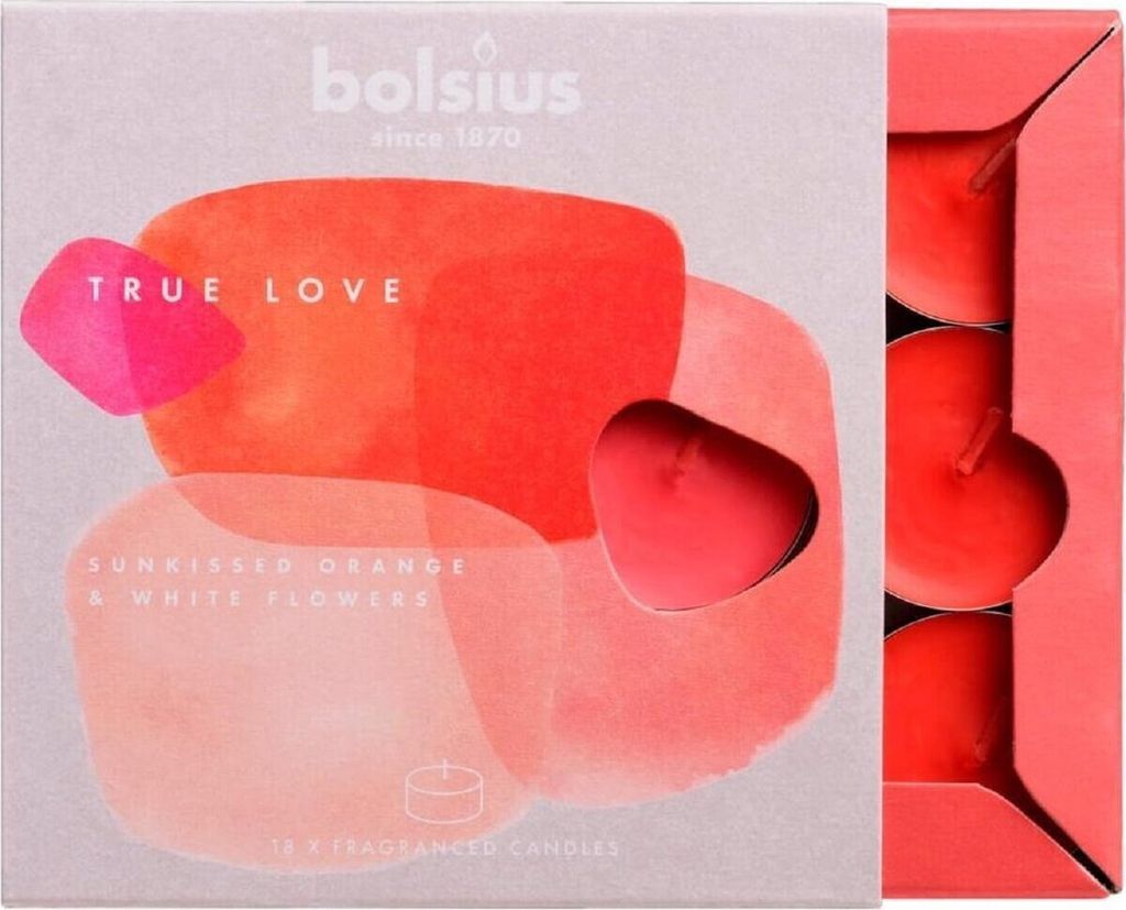 Bolsius tea lights True Love - 18 podgrzewaczy na Zdjęcie produktu 