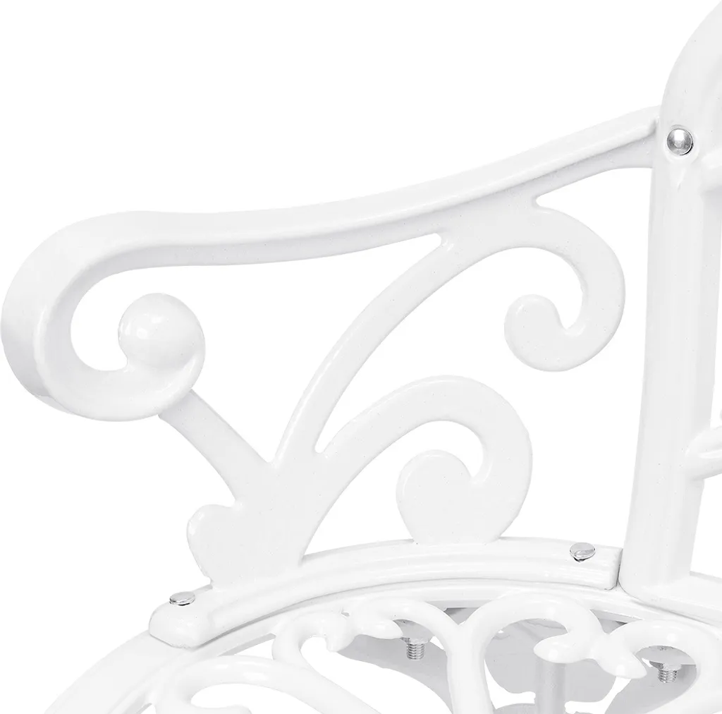 Banc de parc résistant aux intempéries en métal blanc design arrondi - 5