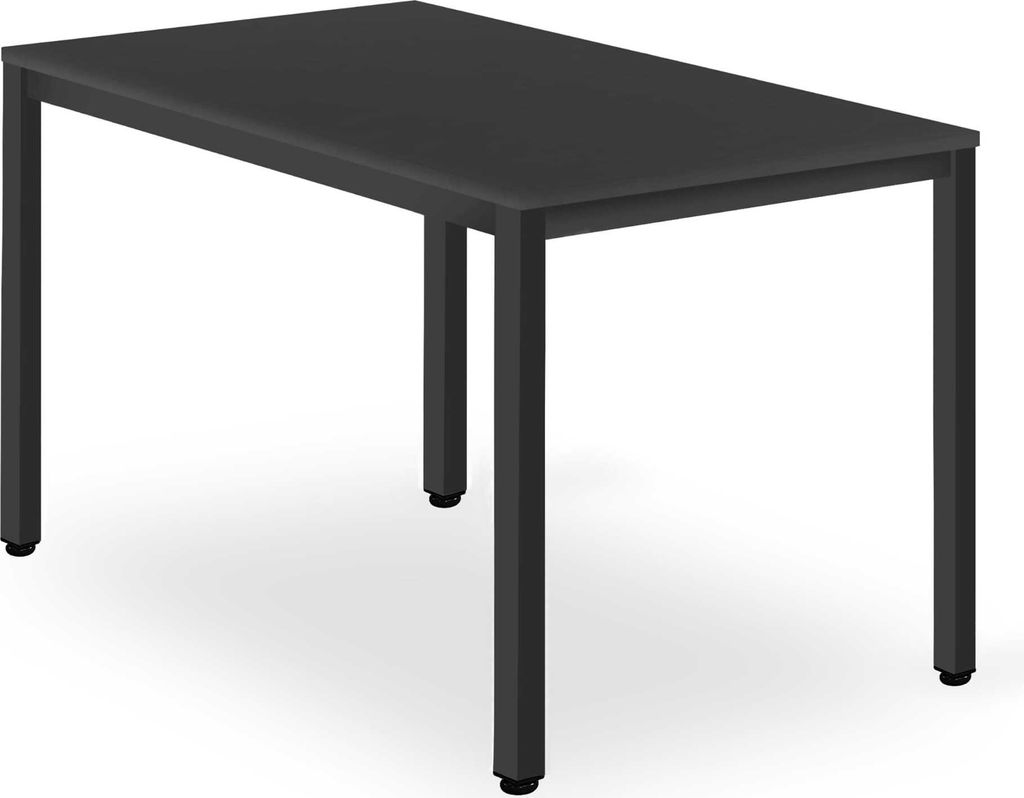 Valora TESSA Tisch 120x60 Schwarz Schwarze Beine - Rechteckiger schwarzer Tisch mit minimalistischem Reiz