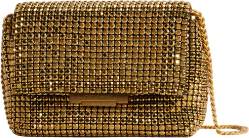 Ted Baker Abendtasche Umhängetasche Gliters Crystal Mini Cross Body Bag Gold goldfarben