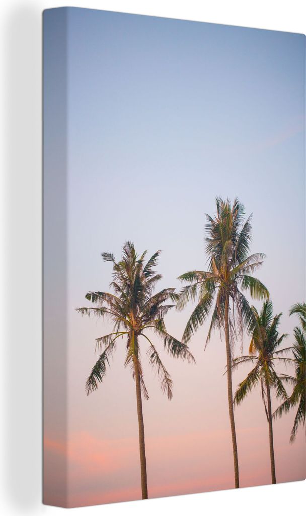 OneMillionCanvasses - Leinwandbilder - 90x140 cm, Palmen - Sommer - Pastell, Wandbilder Kunstdruck Wanddekoration - Foto auf Leinwand - Gemälde ...