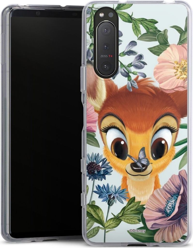DeinDesign Handyhülle für Sony Xperia 5 II Silikon Hülle Case Smartphone Schutzhülle Bambi Blumen Disney
